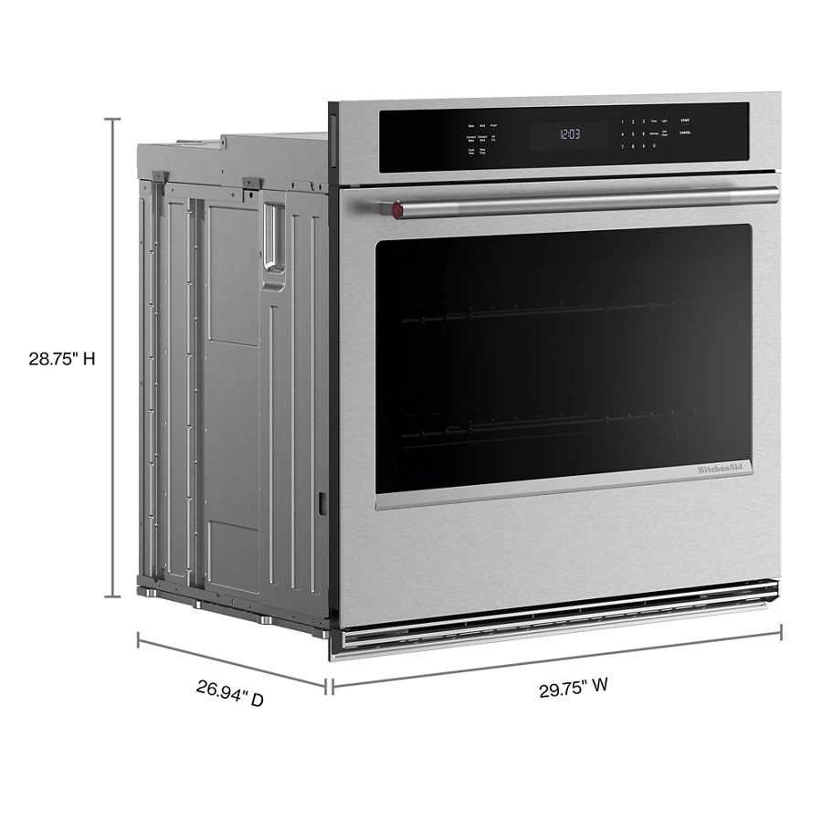 30-inch Electric Single Wall Oven With No Preheat Air Fry Mode - Printshield™ Finish KOES530SPS