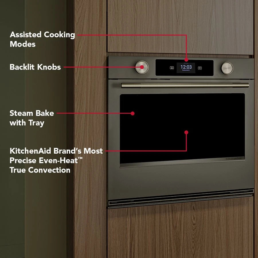 30-inch Smart Electric Single Wall Oven With Assisted Cooking Modes - Black Ore KOES730SBE