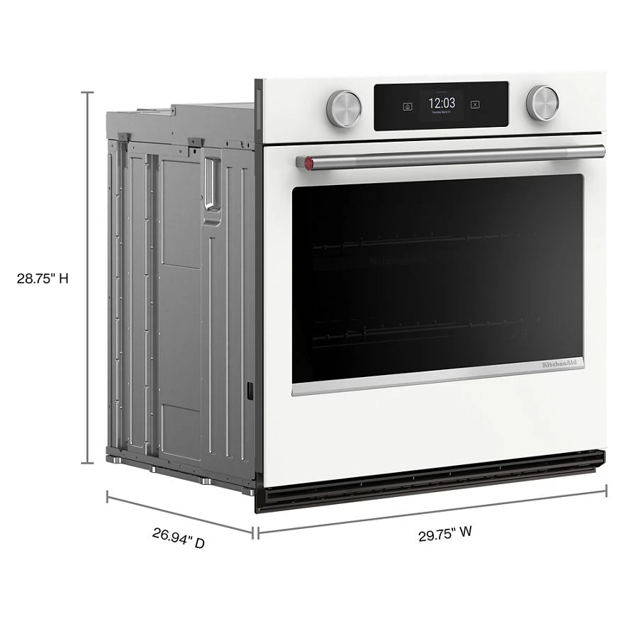 30-inch Smart Electric Single Wall Oven With Assisted Cooking Modes - White KOES730SWH