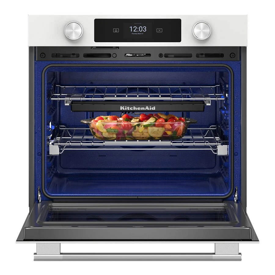 30-inch Smart Electric Single Wall Oven With Assisted Cooking Modes - White KOES730SWH
