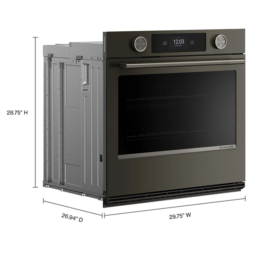 30-inch Smart Electric Single Wall Oven With Intelligent Cooking Camera - Black Ore KOES930SBE