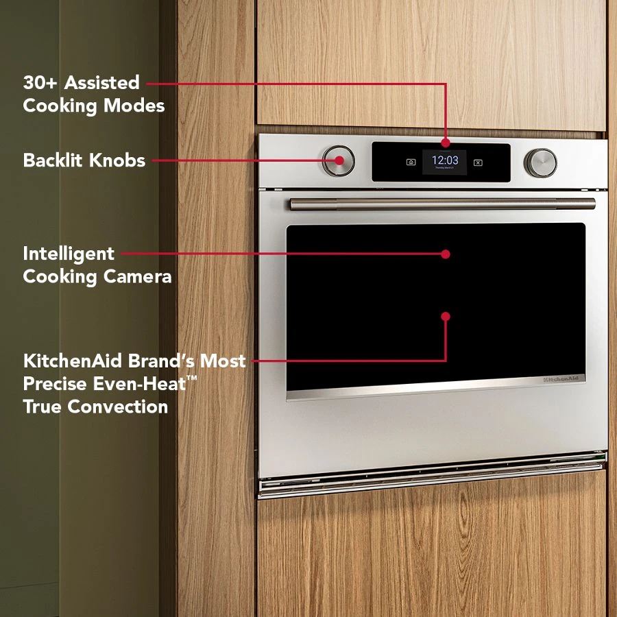 30-inch Smart Electric Single Wall Oven With Intelligent Cooking Camera - Printshield™ Finish KOES930SPS