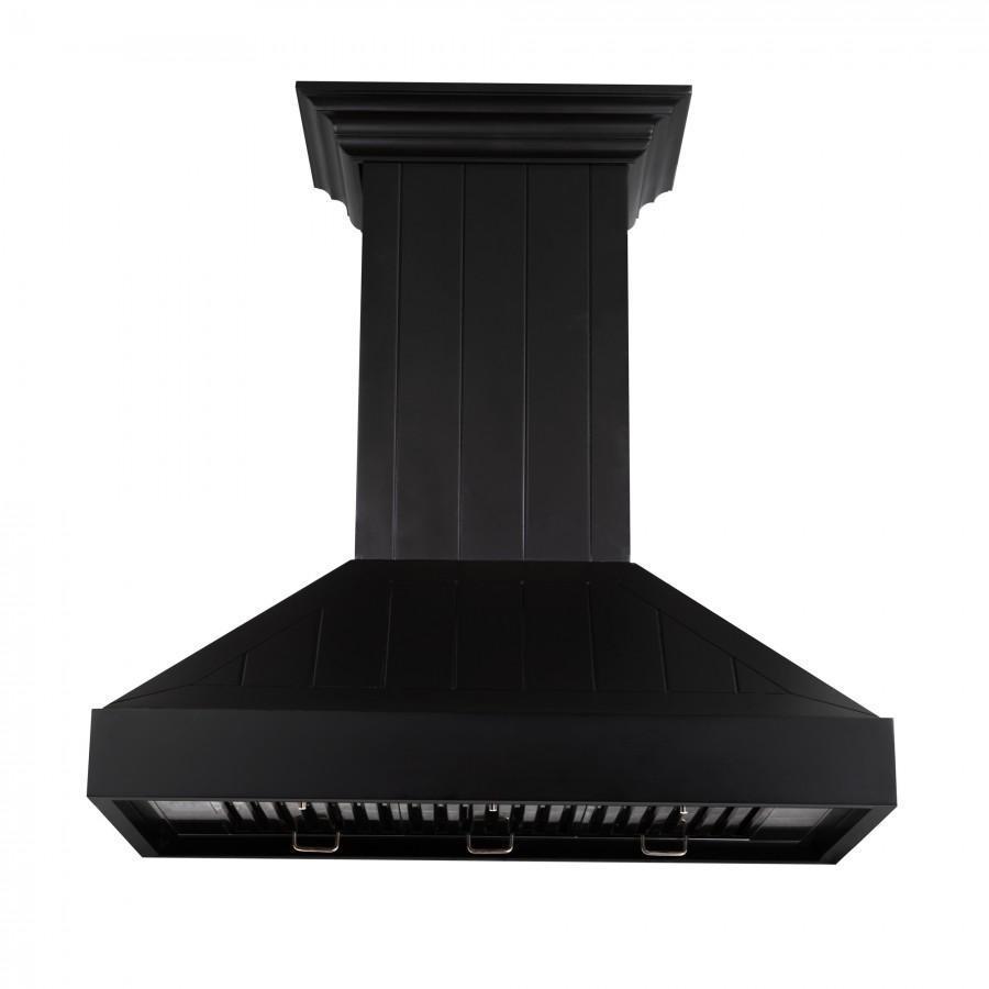 36 In. Wooden Convertible Vent Wall Mount Range Hood In Black KPCC36