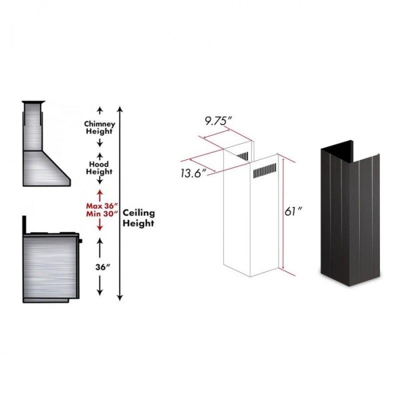 61" Wooden Chimney Extension for Ceilings up to 12 ft. KPCCE