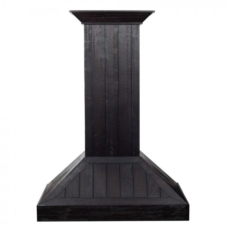 30 In. Wooden Convertible Vent Wall Mount Range Hood In Rustic Dark Finish KPDD30