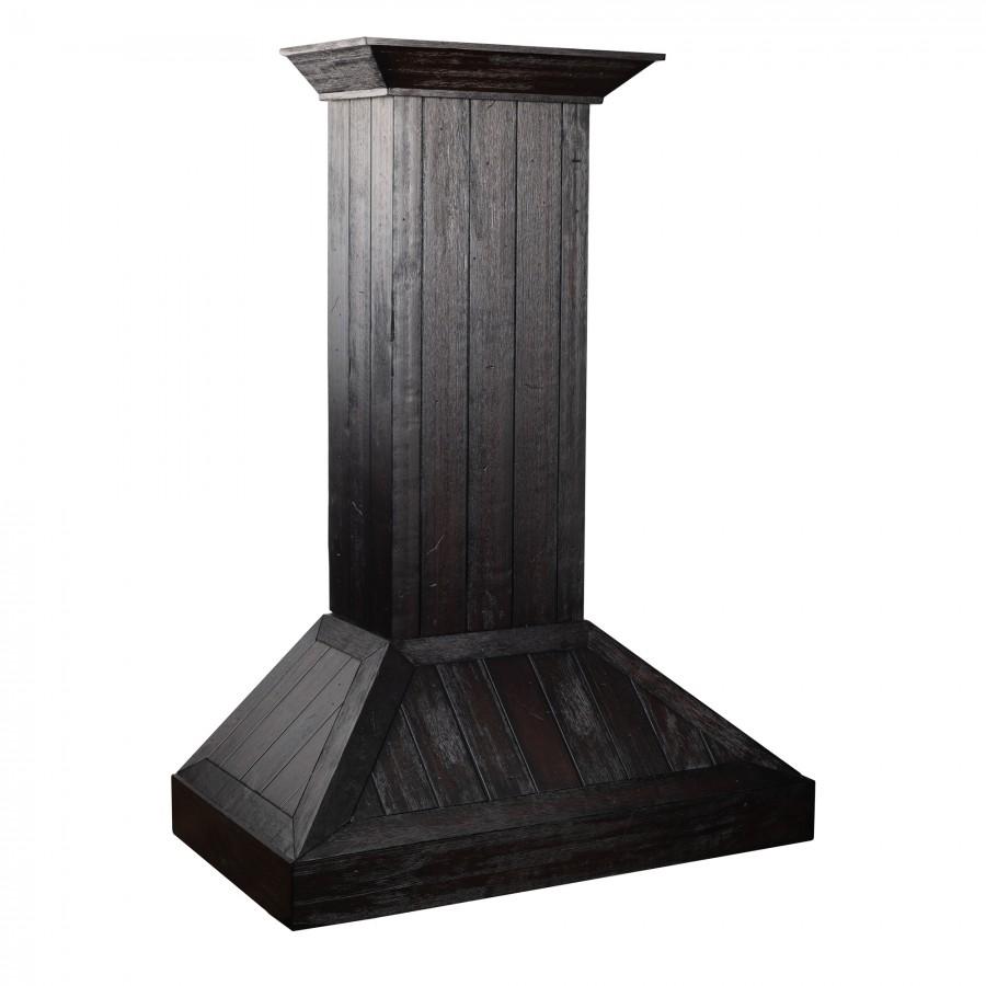 36 In. Wooden Convertible Vent Wall Mount Range Hood In Rustic Dark Finish KPDD36