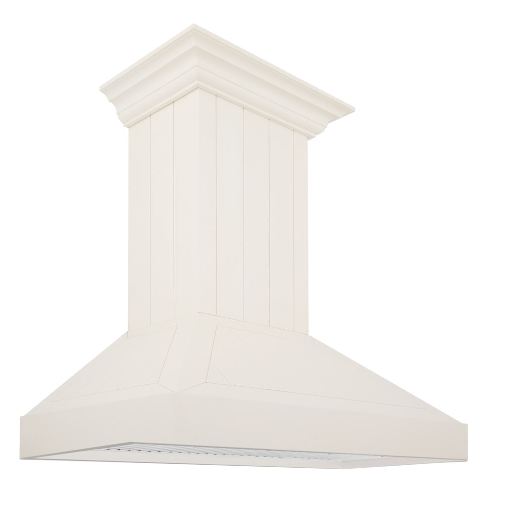 30 In. Ducted Vent Wooden Wall Mount Range Hood In Cottage White KPTT30