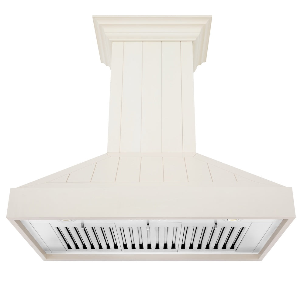 30 In. Ducted Vent Wooden Wall Mount Range Hood In Cottage White KPTT30