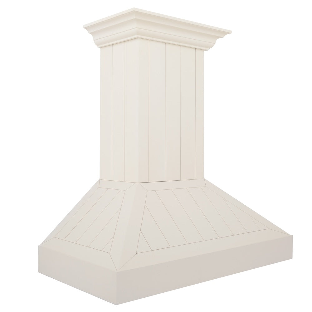 30 In. Ducted Vent Wooden Wall Mount Range Hood In Cottage White KPTT30