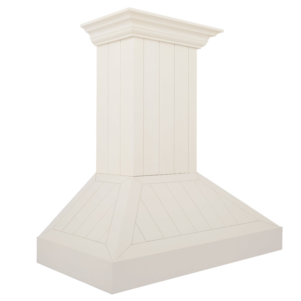 36 In. Ducted Vent Wooden Wall Mount Range Hood In Cottage White KPTT36