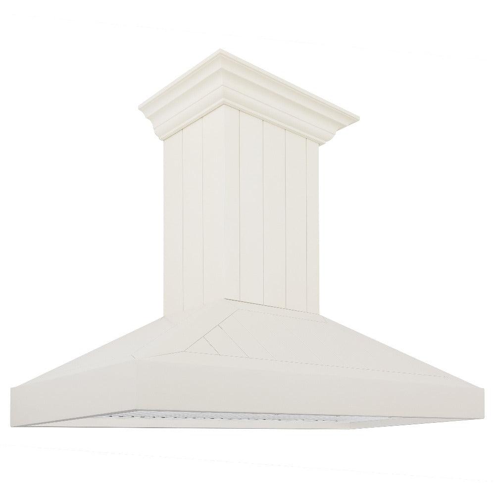 48 In. Ducted Vent Wooden Wall Mount Range Hood In Cottage White KPTT48