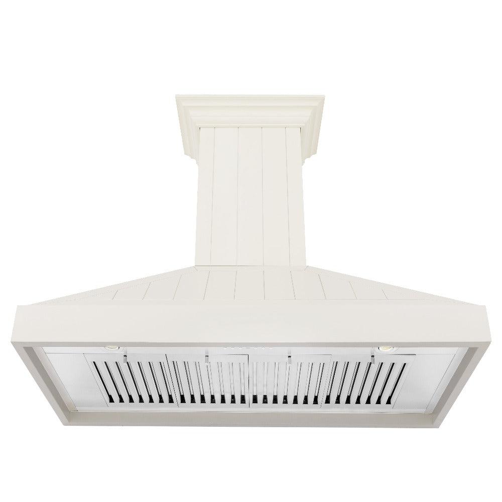 48 In. Ducted Vent Wooden Wall Mount Range Hood In Cottage White KPTT48