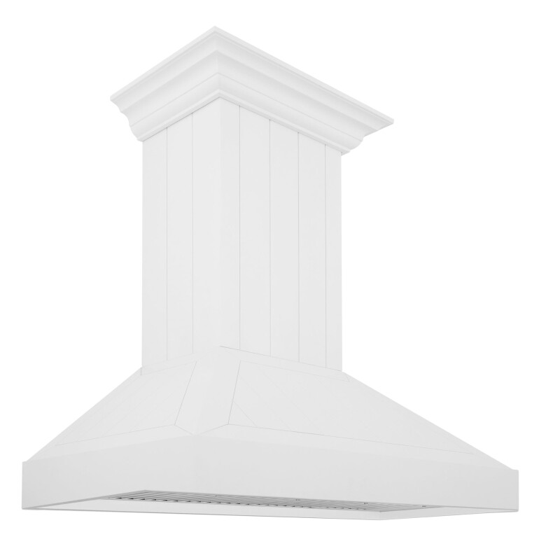 ZLINE 30 in. Wooden Wall Mount Range Hood in Shiplap Bright White Finish (KPWW-30) KPWW30