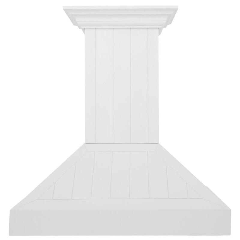 ZLINE 36 in. Wooden Wall Mount Range Hood in Shiplap Bright White Finish (KPWW-36) KPWW36