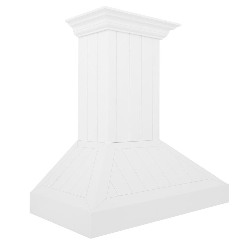 ZLINE 36 in. Wooden Wall Mount Range Hood in Shiplap Bright White Finish (KPWW-36) KPWW36
