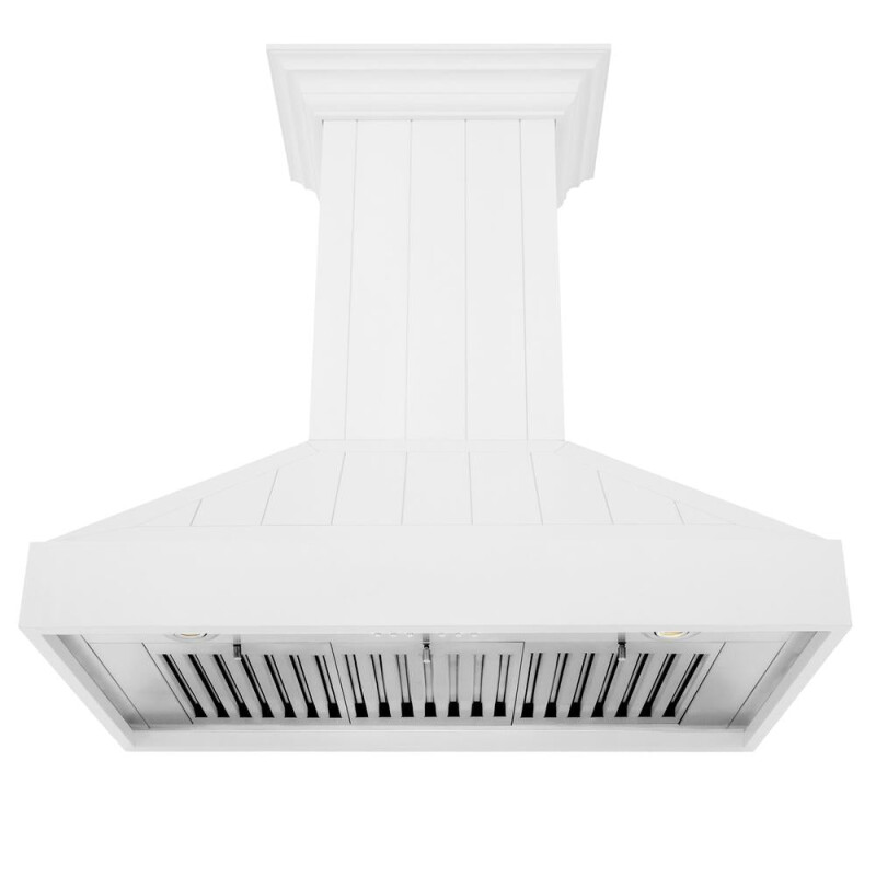 ZLINE 36 in. Wooden Wall Mount Range Hood in Shiplap Bright White Finish (KPWW-36) KPWW36