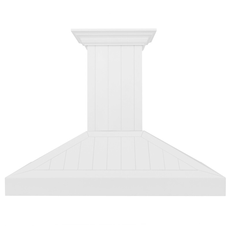 48 In. Wooden Wall Mount Range Hood In Shiplap Bright White Finish KPWW48