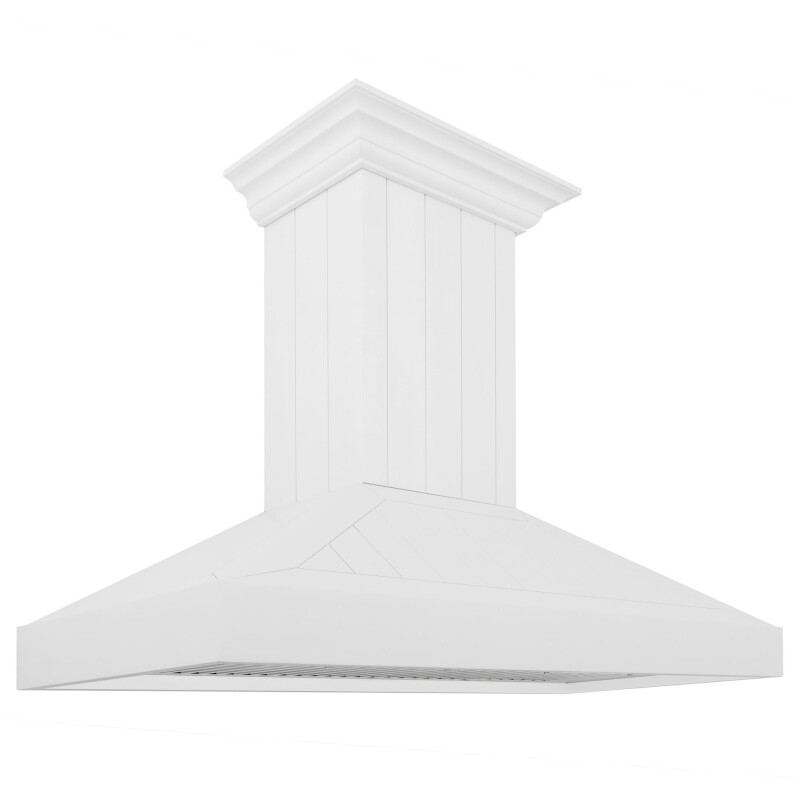 ZLINE 48 in. Wooden Wall Mount Range Hood in Shiplap Bright White Finish (KPWW-48) KPWW48