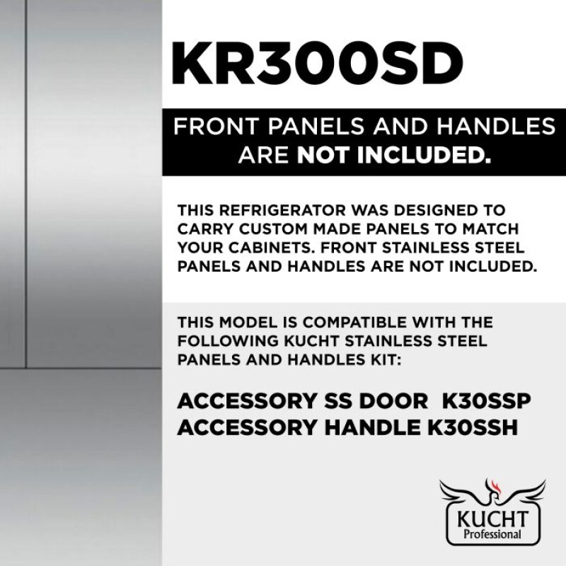 30” Built-In, Counter-Depth, Single Door Refrigerator KR300SD