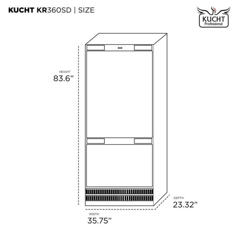 36” Built-In, Counter Depth Refrigerator KR360SD