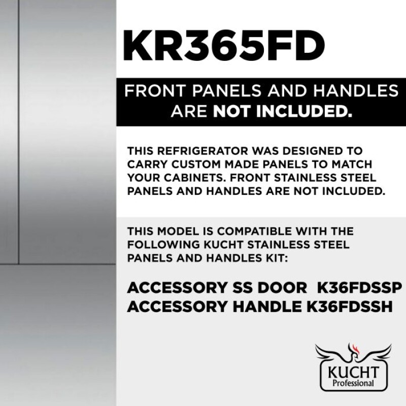 36” Built-In, Counter-Depth, French Door Refrigerator KR365FD