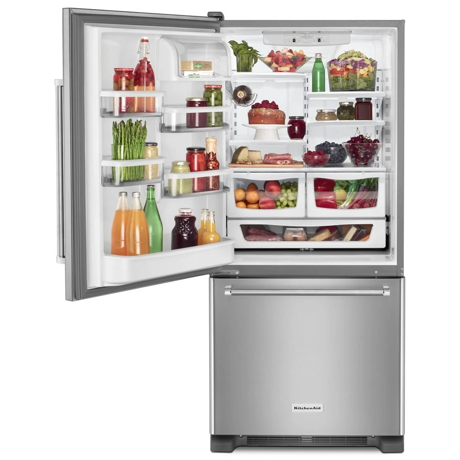 19 Cu. Ft. 30-inch Width Full Depth Non Dispense Bottom Mount Refrigerator KRBL109ESS