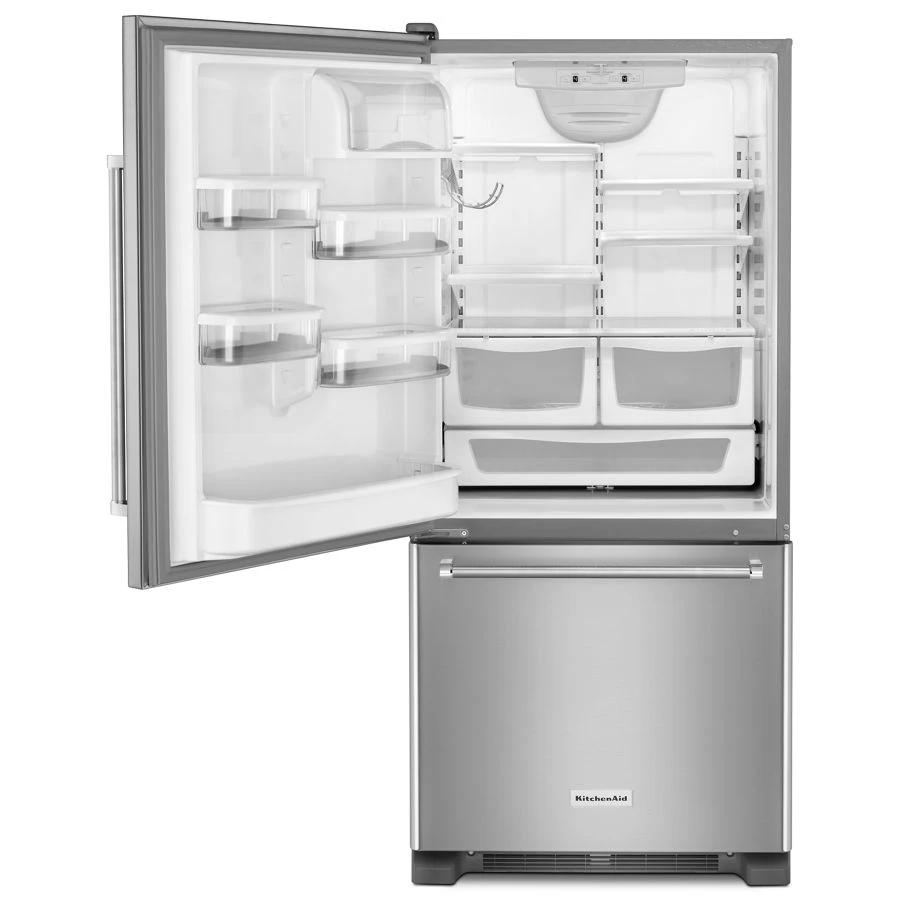 19 Cu. Ft. 30-inch Width Full Depth Non Dispense Bottom Mount Refrigerator KRBL109ESS