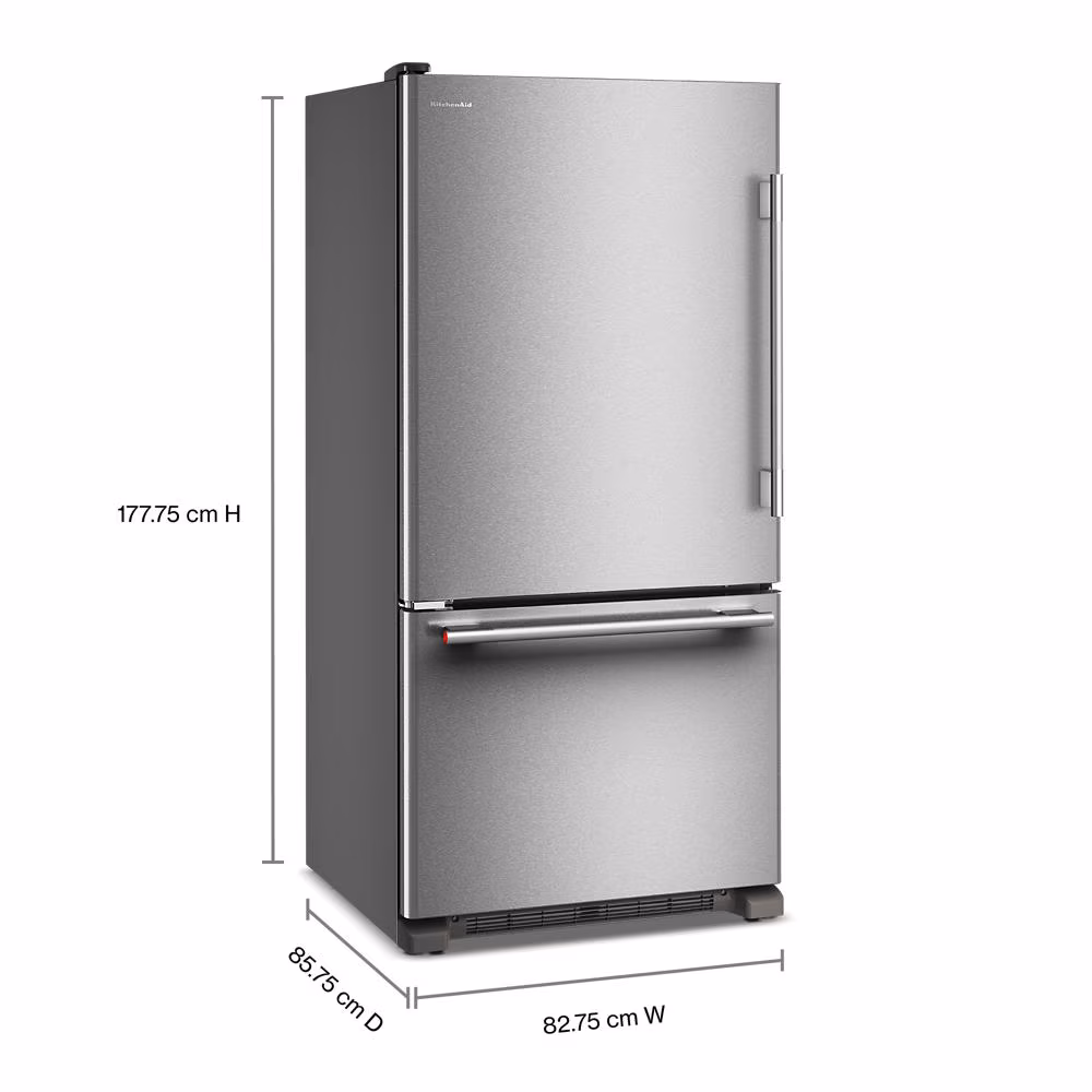 22 Cu. Ft. 33-Inch Standard-Depth Bottom Mount Refrigerator with Left Door Swing view 8