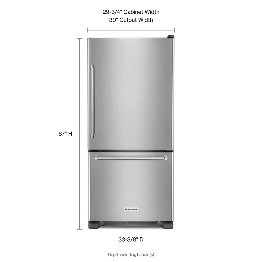 19 cu. ft. 30-Inch Width Full Depth Non Dispense Bottom Mount Refrigerator view 7