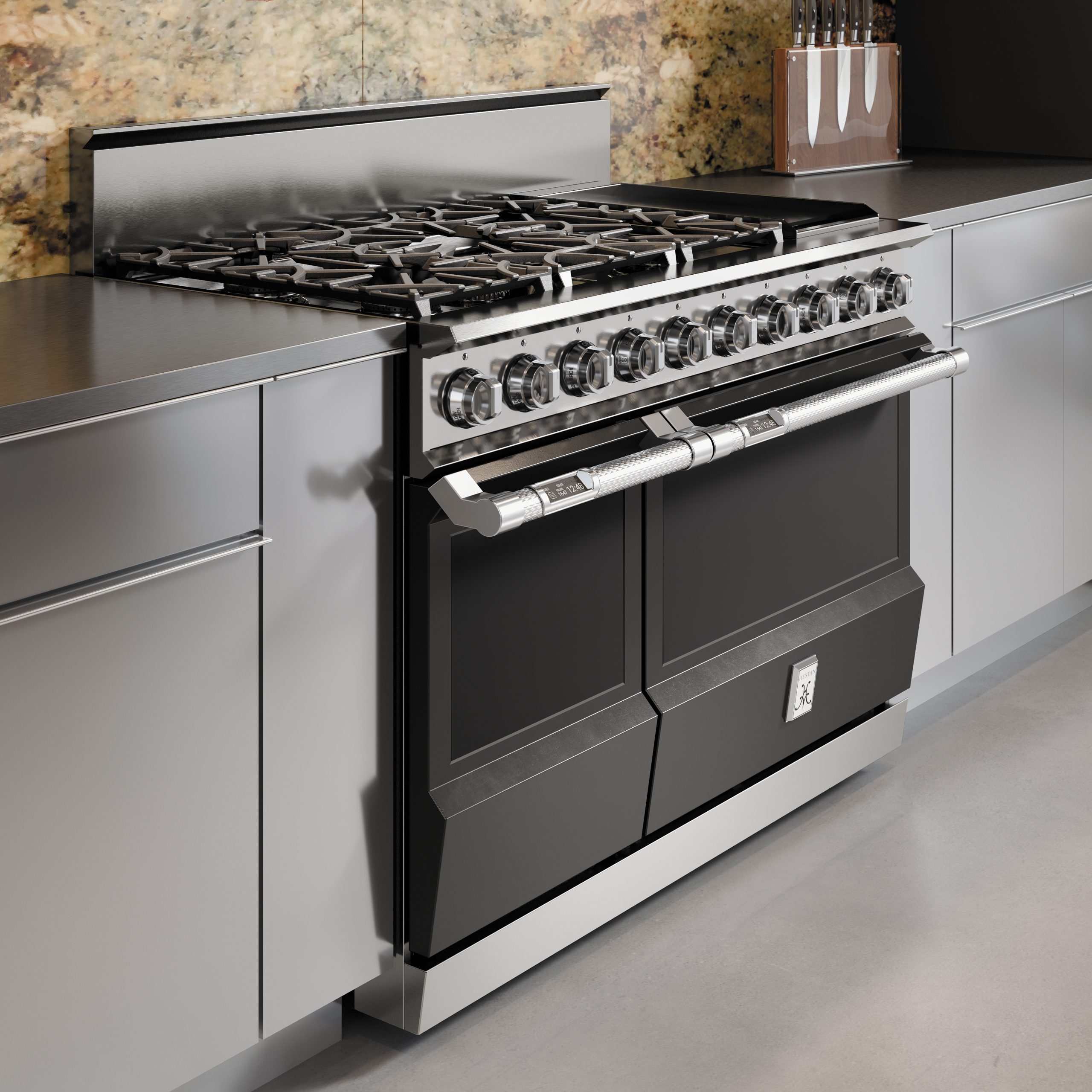 48″ 5-Burner Dual Fuel Range with 12″ Griddle KRD485NG1