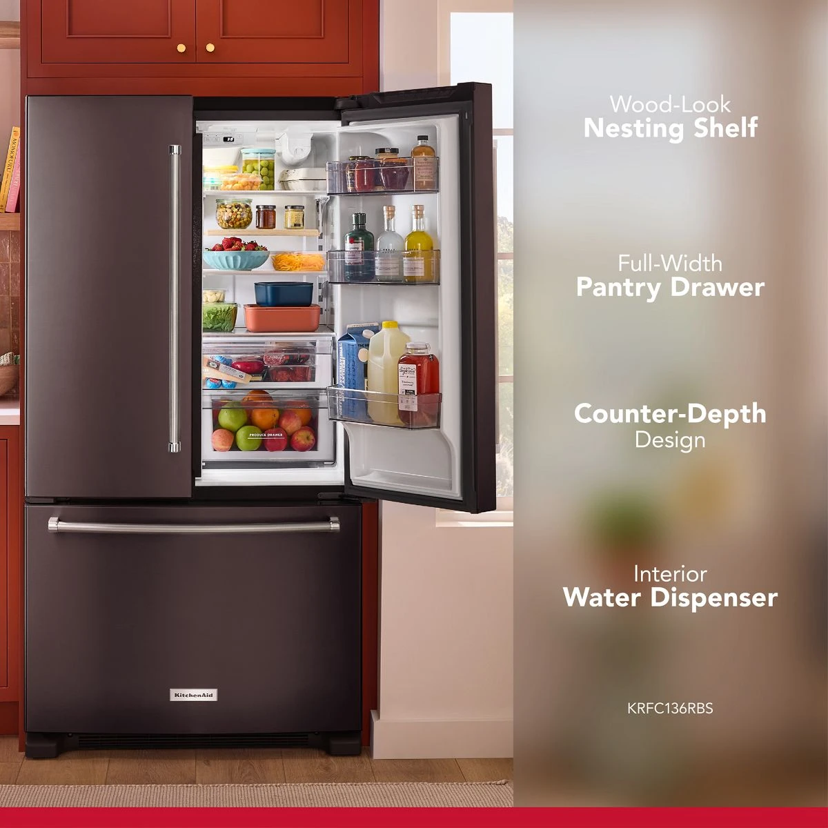 20 cu. ft. 36-Inch Width Counter-Depth French Door Refrigerator with Interior Dispense view 3