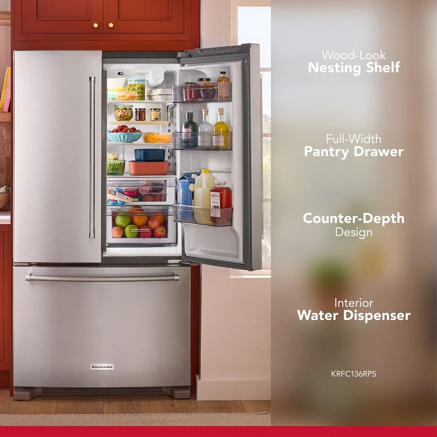 20 cu. ft. 36-Inch Width Counter-Depth French Door Refrigerator with Interior Dispense view 9