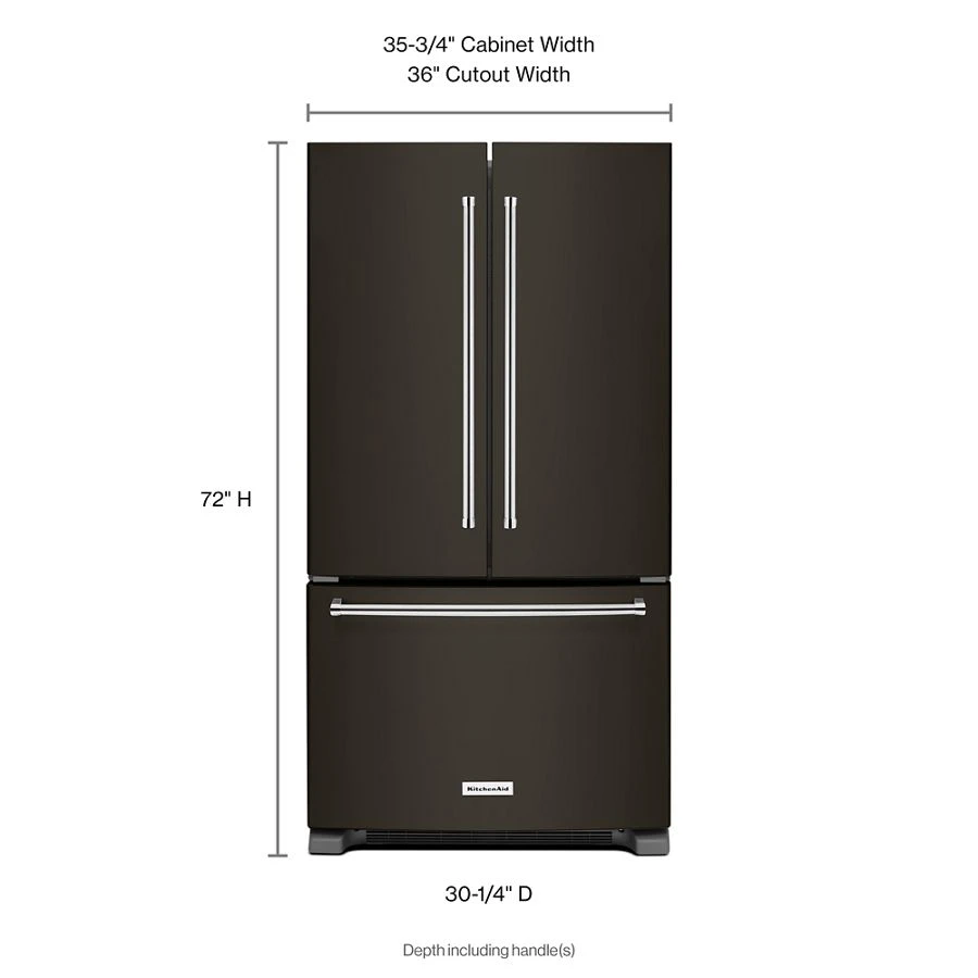 22 Cu. Ft. 36" Counter-depth French Door Refrigerator With Interior Dispense KRFC302EBS