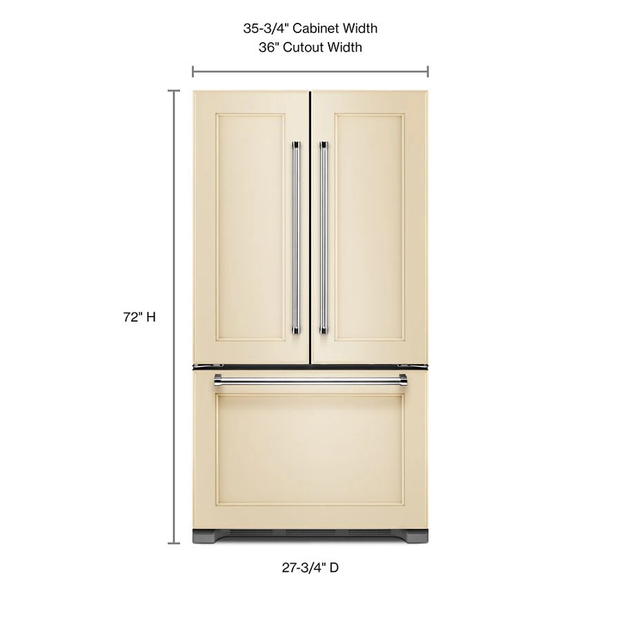22 Cu. Ft. 36" Panel-ready Counter-depth French Door Refrigerator With Interior Dispense KRFC302EPA