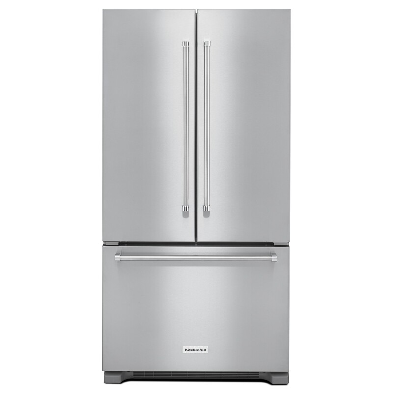 KitchenAid 22 cu. ft. 36-Inch Width Counter Depth French Door Refrigerator with Interior Dispense Stainless Steel KRFC302ESS Picture 1