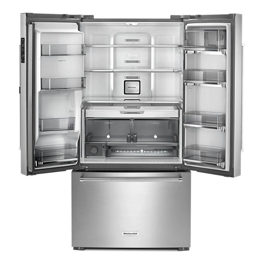 23.8 cu. ft. 36" Counter-Depth French Door Refrigerator KRFC604FSS, product image 2 of 5
