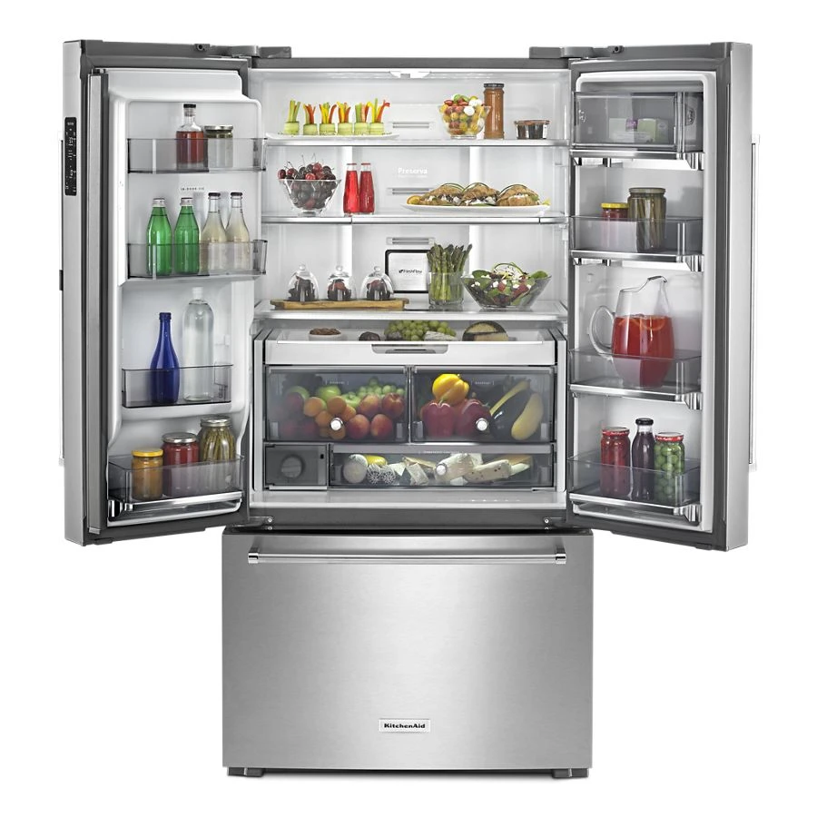 23.8 cu. ft. 36" Counter-Depth French Door Refrigerator KRFC604FSS, product image 3 of 5