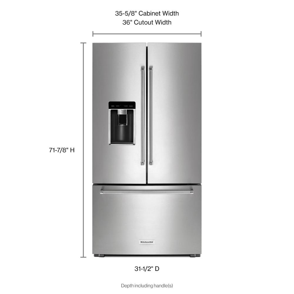 23.8 cu. ft. Counter-Depth French Door Platinum Interior Refrigerator with PrintShield™ Finish view 4