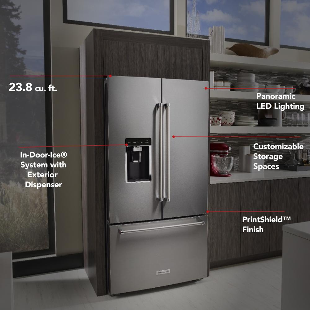 23.8 cu. ft. Counter-Depth French Door Platinum Interior Refrigerator with PrintShield™ Finish view 46