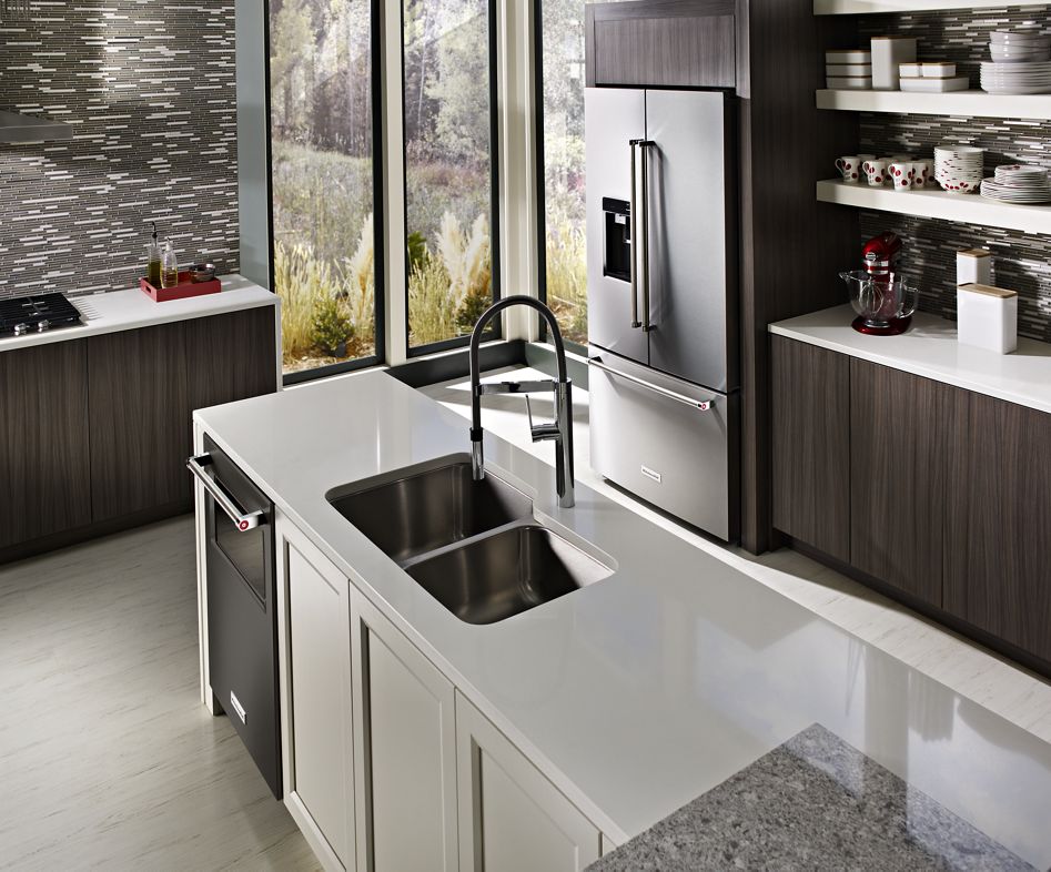 23.8 cu. ft. 36" Counter-Depth French Door Platinum Interior Refrigerator KRFC704FSS
