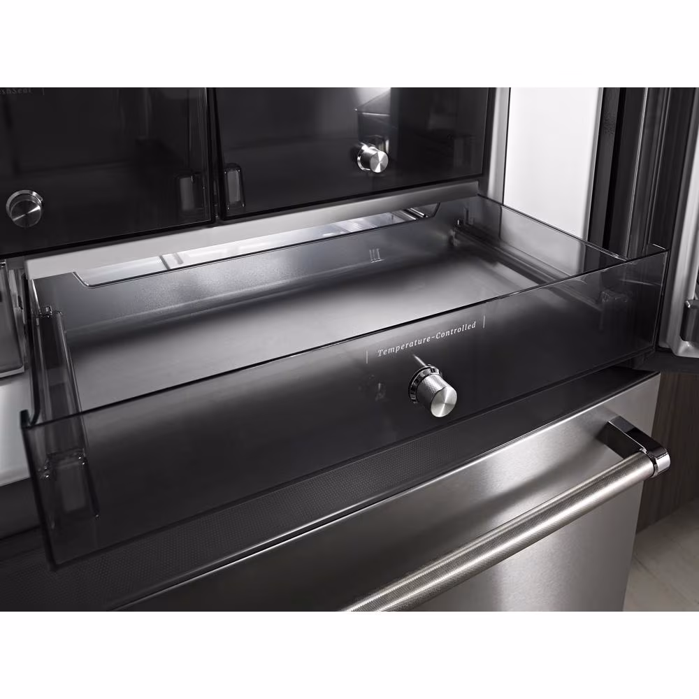 23.8 cu. ft. 36" Counter-Depth French Door Platinum Interior Refrigerator KRFC704FSS