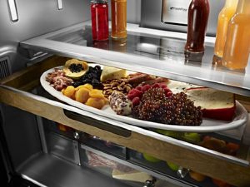 23.8 cu. ft. 36" Counter-Depth French Door Platinum Interior Refrigerator KRFC704FSS