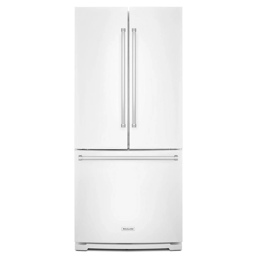 20 cu. Ft. 30-Inch Width Standard Depth French Door Refrigerator with Interior Dispense KRFF300EWH
