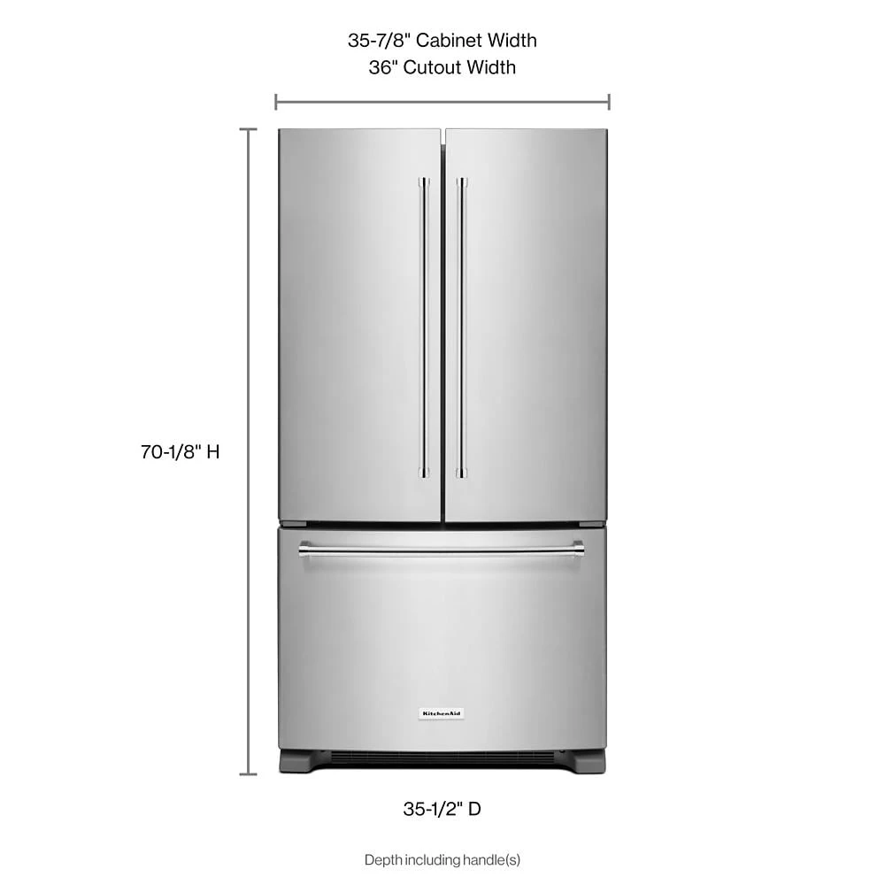 25 Cu. Ft. 36-Width Standard Depth French Door Refrigerator with Interior Dispense view 3
