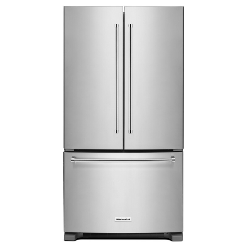 KitchenAid 25 Cu. Ft. 36-Width Standard Depth French Door Refrigerator with Interior Dispense Stainless Steel KRFF305ESS Picture 1