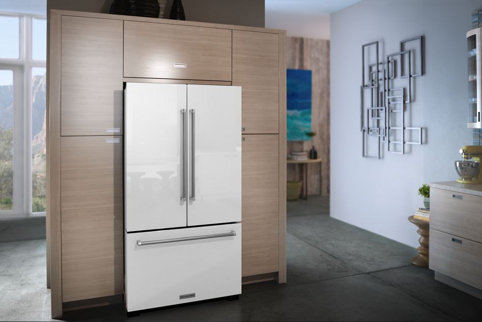 25 Cu. Ft. 36-Width Standard Depth French Door Refrigerator with Interior Dispense KRFF305EWH