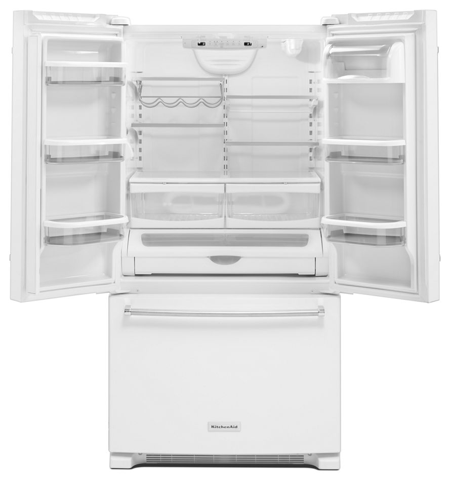 25 Cu. Ft. 36-Width Standard Depth French Door Refrigerator with Interior Dispense KRFF305EWH