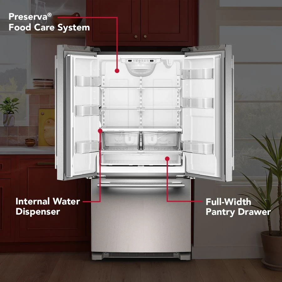 22 Cu. Ft. 33-inch Standard-depth French Door Refrigerator With Internal Water Dispenser KRFF333SPS