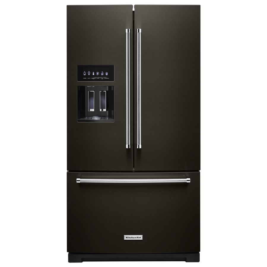 26.8 Cu. Ft. 36-inch Width Standard Depth French Door Refrigerator With Exterior Ice And Water And Printshield® Finish KRFF507HBS
