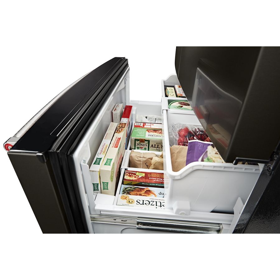 26.8 Cu. Ft. 36-inch Width Standard Depth French Door Refrigerator With Exterior Ice And Water And Printshield® Finish KRFF507HBS, product image 4 of 8